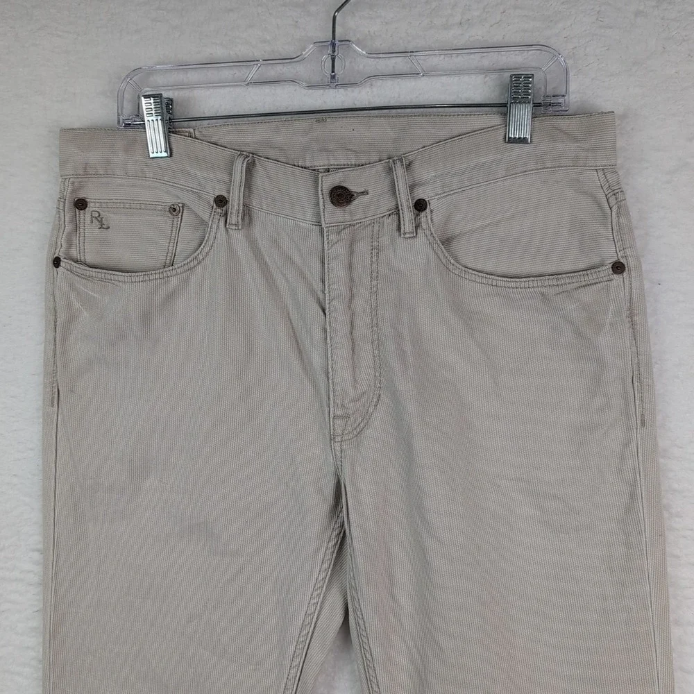 Polo Ralph‎ Lauren Khaki Pants Men's 32x32 Varick Slim Straight Jeans Corduroy